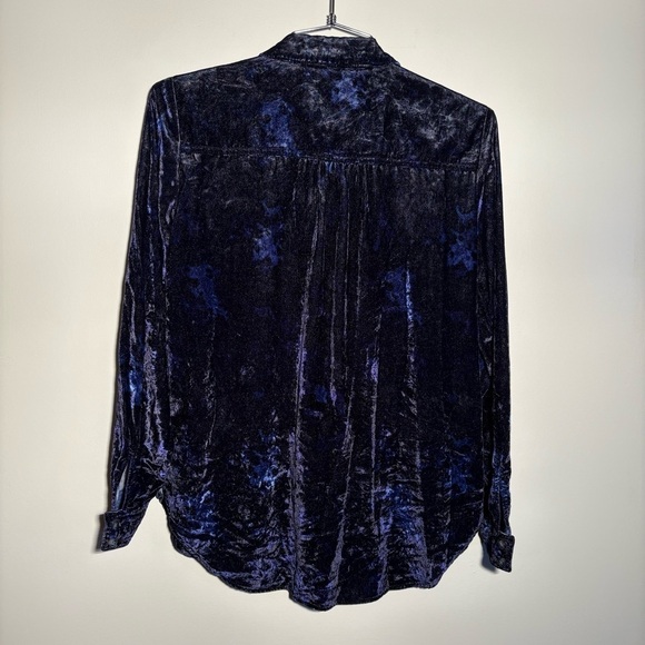 Pilcro Anthropologie Mara Relaxed Velour Button Down Shirt - Picture 13 of 13